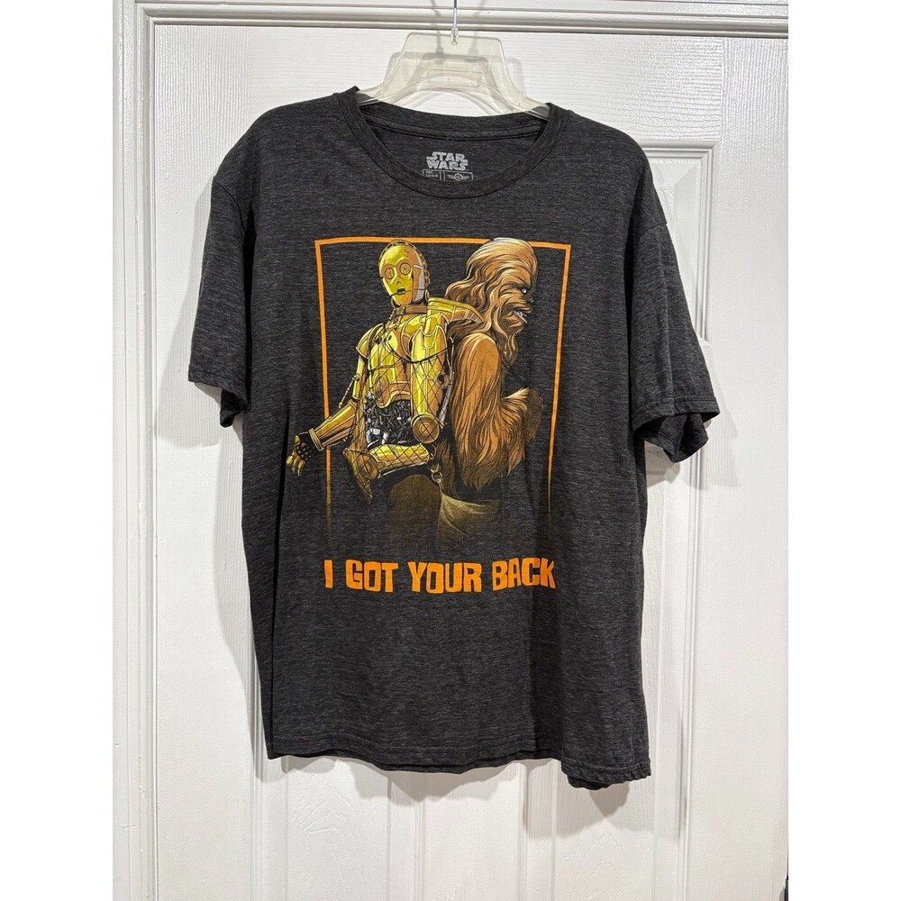 Star Wars C-3PO Chewbacca I Got Your Back Graphic T Shirt Men’s Large Gray